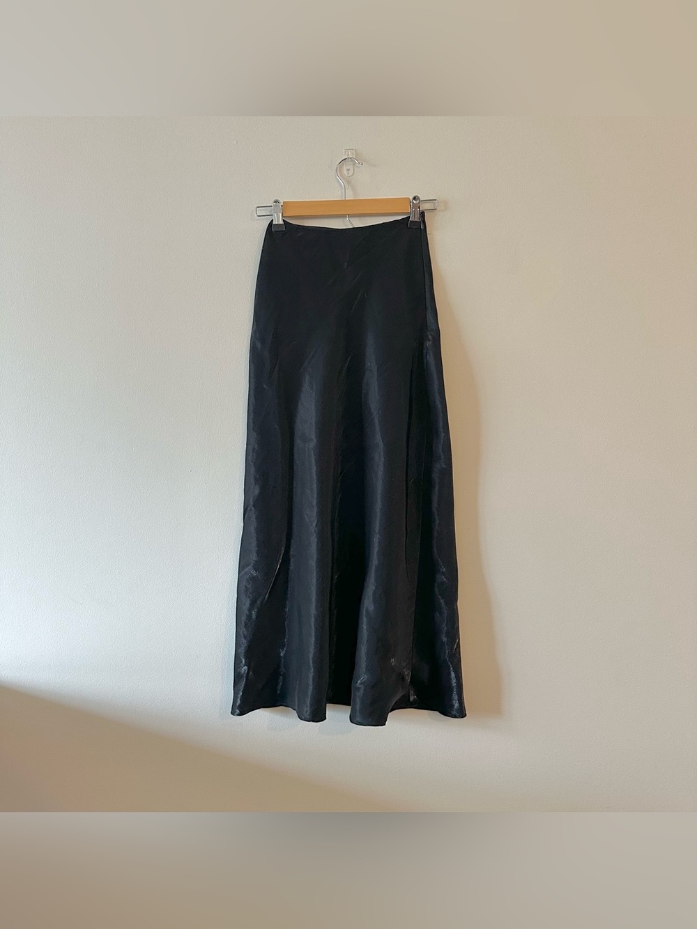 Vintage 90s Necessary Objects Shimmer Iridescent Maxi Skirt Black USA S Grunge